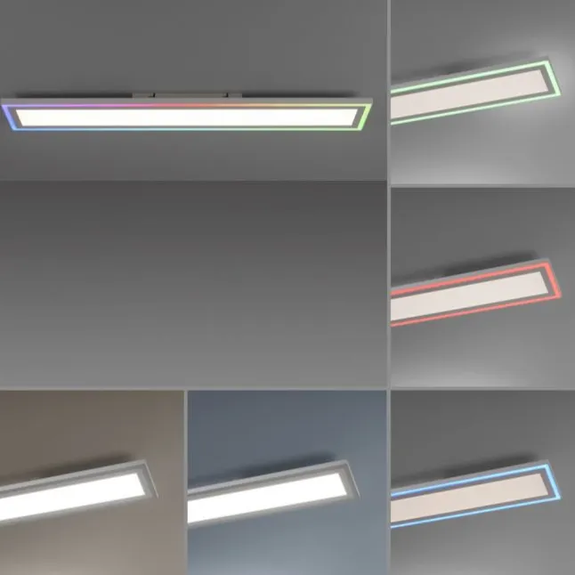LED Deckenleuchte 100x18cm weiss flach Rainbow RGB Alleskönner