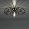 LED Deckenleuchte 50x50 matt schwarz farbig rund Speichenoptik Wandlampe