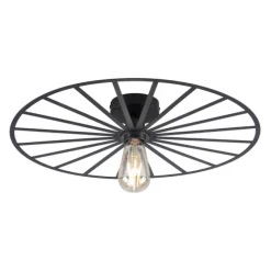 LED Deckenleuchte 50x50 matt schwarz farbig rund Speichenoptik Wandlampe