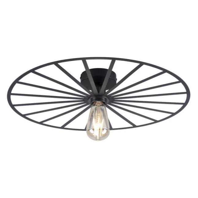 LED Deckenleuchte 50x50 matt schwarz farbig rund Speichenoptik Wandlampe