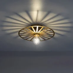 LED Deckenleuchte 30x30 messing matt farbig rund Speichenoptik Wandlampe