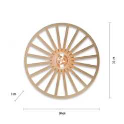 LED Deckenleuchte 30x30 messing matt farbig rund Speichenoptik Wandlampe