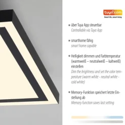 LED Deckenleuchte 30x30 schwarz dimmbar CCT steuerbar über App