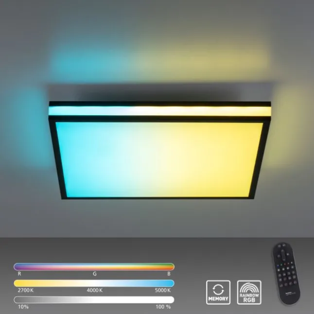 LED Deckenleuchte 45x45 schwarz quadratisch RGB Dreamcolor dimmbar Panel