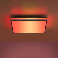 LED Deckenleuchte 45x45 schwarz quadratisch RGB Dreamcolor dimmbar Panel