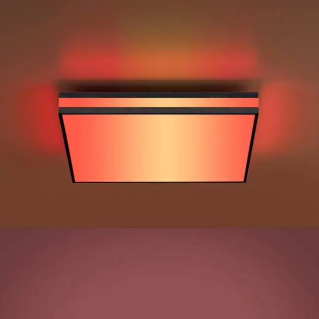 LED Deckenleuchte 45x45 schwarz quadratisch RGB Dreamcolor dimmbar Panel