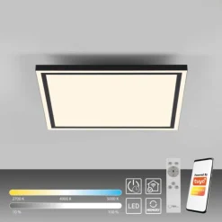 LED Deckenleuchte 45x45 schwarz steuerbar über App dimmbar