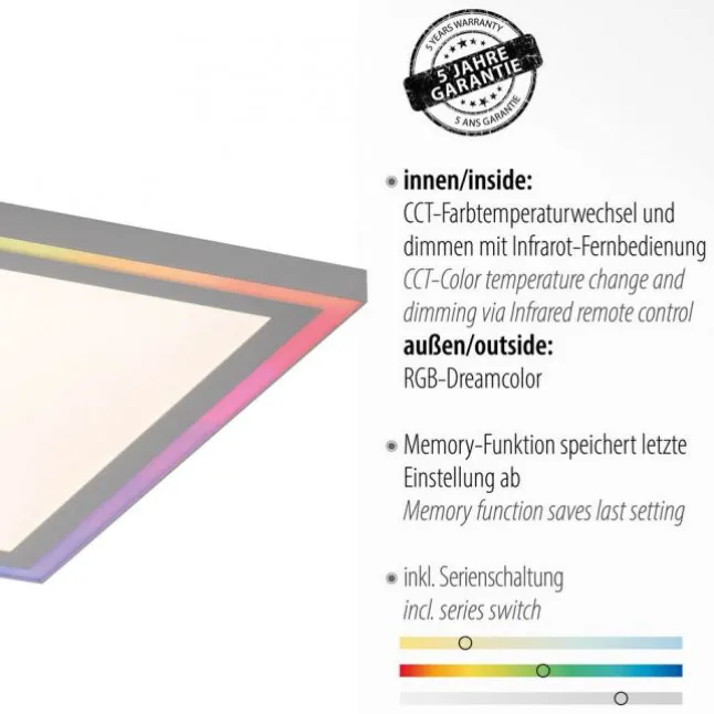 LED Deckenleuchte 40x40 weiss flach Rainbow RGB Fernbedienung Alleskönner