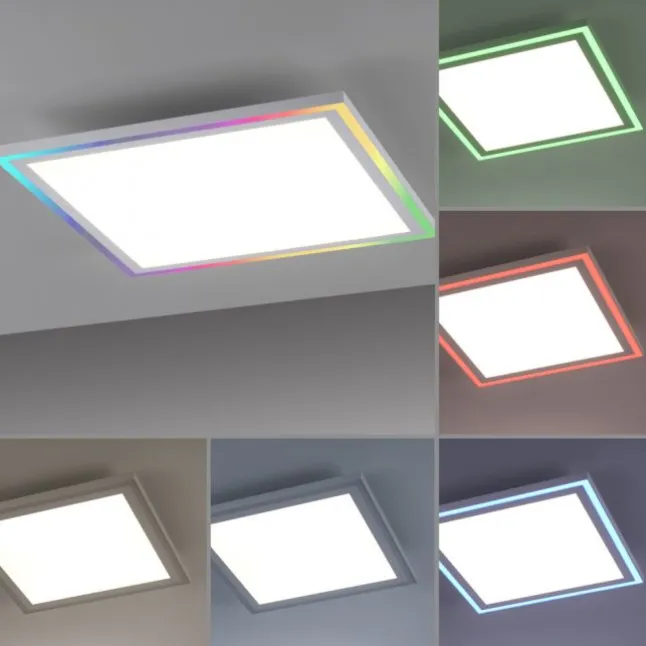 LED Deckenleuchte 40x40 weiss flach Rainbow RGB Fernbedienung Alleskönner