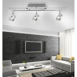 LED-Deckenstrahler, Aluminium, 3 Leuchtköpfe, warmweiße Lichtfarbe, modern