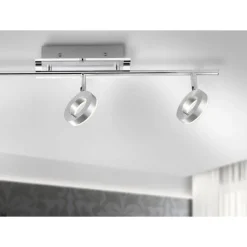 LED-Deckenstrahler, Aluminium, 3 Leuchtköpfe, warmweiße Lichtfarbe, modern