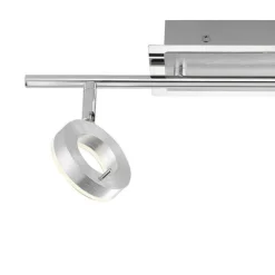 LED-Deckenstrahler, Aluminium, 2 Leuchtköpfe, warmweiße Lichtfarbe, modern