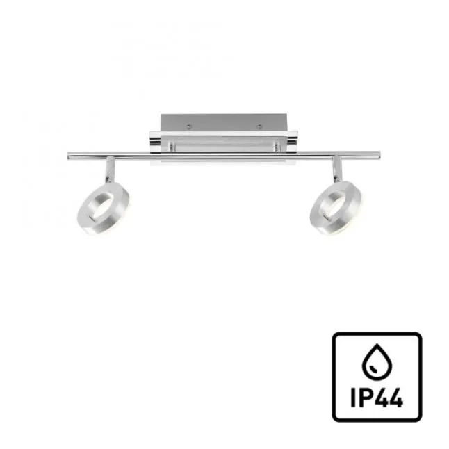 LED-Deckenstrahler, Aluminium, 2 Leuchtköpfe, warmweiße Lichtfarbe, modern