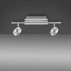 LED-Deckenstrahler, Aluminium, 2 Leuchtköpfe, warmweiße Lichtfarbe, modern