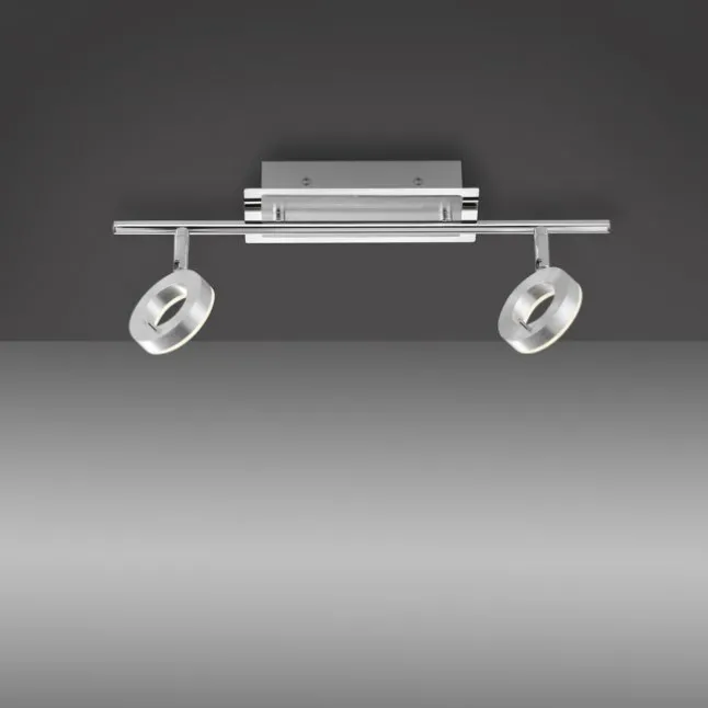 LED-Deckenstrahler, Aluminium, 2 Leuchtköpfe, warmweiße Lichtfarbe, modern