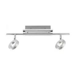 LED-Deckenstrahler, Aluminium, 2 Leuchtköpfe, warmweiße Lichtfarbe, modern