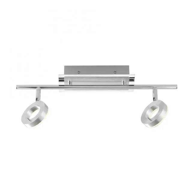 LED-Deckenstrahler, Aluminium, 2 Leuchtköpfe, warmweiße Lichtfarbe, modern