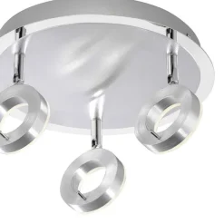 LED-Deckenstrahler, aluminium-matt, 3 Leuchtköpfe, warmweiße Lichtfarbe