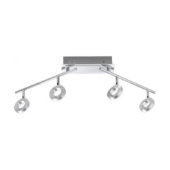 LED Deckenstrahler, aluminiumfarben, schwenkbar, runde Leuchtköpfe, modern