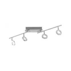 LED Deckenstrahler, aluminiumfarben, schwenkbar, runde Leuchtköpfe, modern