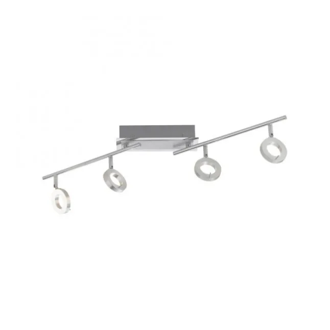LED Deckenstrahler, aluminiumfarben, schwenkbar, runde Leuchtköpfe, modern