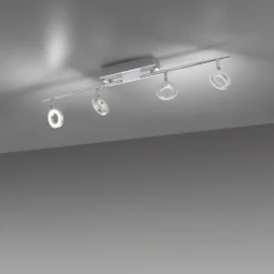LED Deckenstrahler, aluminiumfarben, schwenkbar, runde Leuchtköpfe, modern