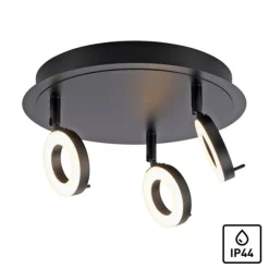 LED Deckenstrahler anthrazit rund 3 flammig drehbar spritzwasserschutz