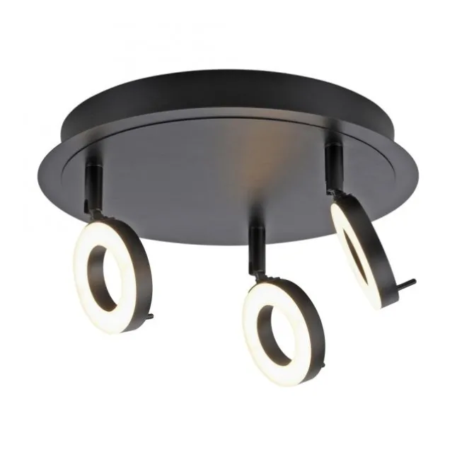 LED Deckenstrahler anthrazit rund 3 flammig drehbar spritzwasserschutz