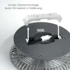 LED Deckenventilator mit Licht, rund, stahlfarbig, modern, Ø 50cm