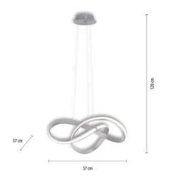 LED Design Pendelleuchte, geschwungene Form, stahlfarben, dimmbar, modern