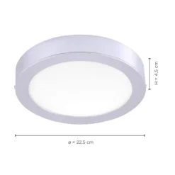 LED-Einbauleuchte in silber und rund mit warmweißer Lichtfarbe mit Dimmfunktion