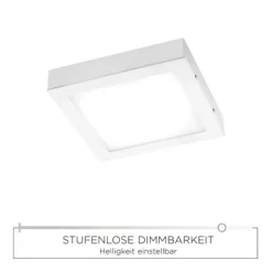 LED-Einbauleuchte in weiß und quadratisch inkl. Dimmfunktion leuchtet blendfrei