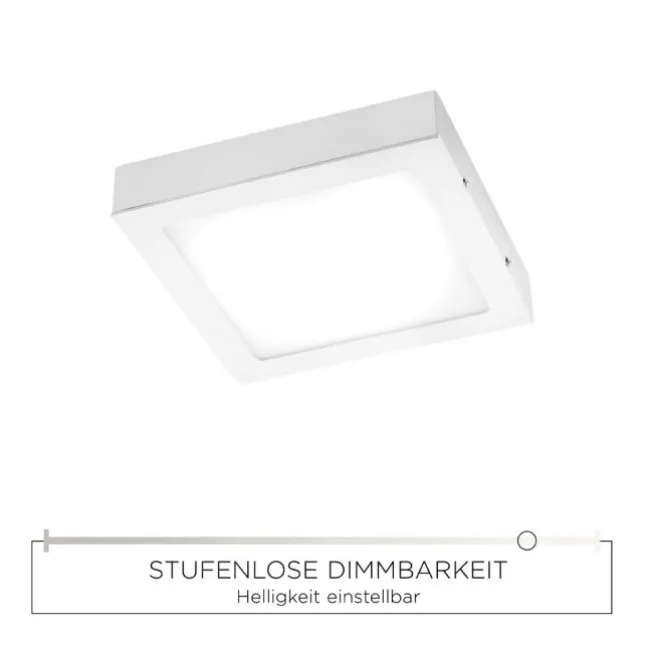 LED-Einbauleuchte in weiß und quadratisch inkl. Dimmfunktion leuchtet blendfrei