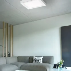 LED-Einbauleuchte, silber, quadratisch, dimmbar, blendfrei, warnweiß, eckig