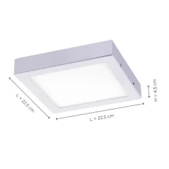 LED-Einbauleuchte, silber, quadratisch, dimmbar, blendfrei, warnweiß, eckig