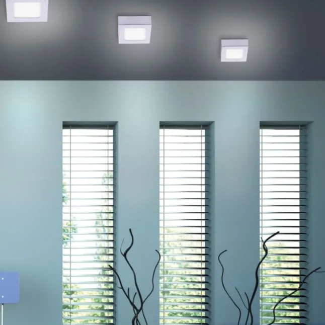 LED-Einbauleuchte, silber, quadratisch, eckig, modern, dimmbar, blendfrei