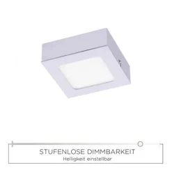 LED-Einbauleuchte, silber, quadratisch, eckig, modern, dimmbar, blendfrei