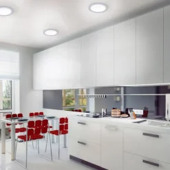 LED-Einbauleuchte, silber, rund inkl. Dimmfunktion, blendfrei, modern