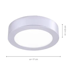 LED-Einbauleuchte, silber, rund inkl. Dimmfunktion, blendfrei, modern