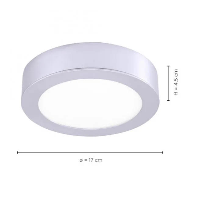 LED-Einbauleuchte, silber, rund inkl. Dimmfunktion, blendfrei, modern