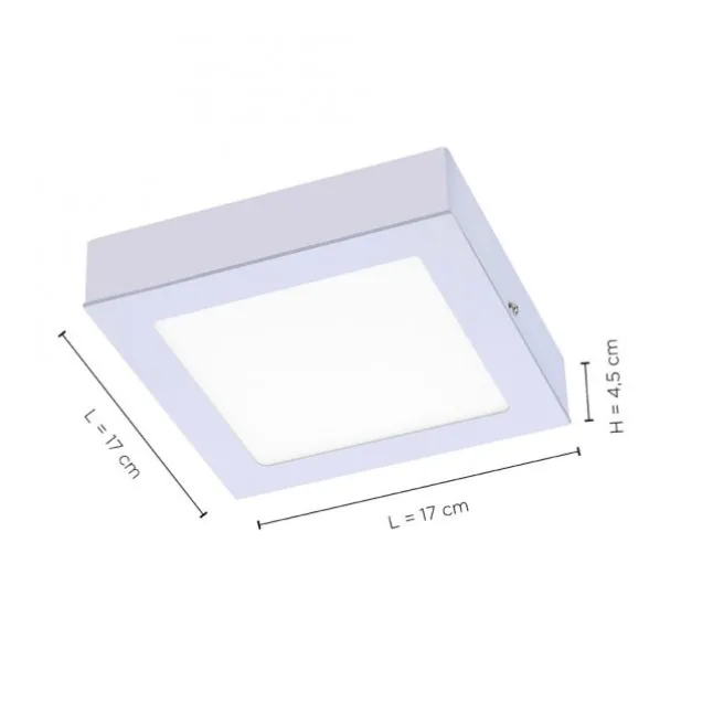 LED-Einbauleuchte, silber, 17x17cm, quadratisch, dimmbar, blendfrei
