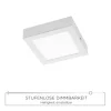 LED-Einbauleuchte, weiß, quadratisch, warmweiß, dimmbar, blendfrei, modern