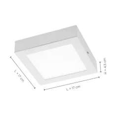 LED-Einbauleuchte, weiß, quadratisch, warmweiß, dimmbar, blendfrei, modern