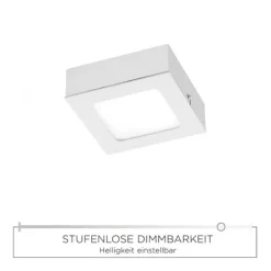 LED-Einbauleuchte, weiß, quadratisch, inkl. Dimmfunktion, blendfrei, modern