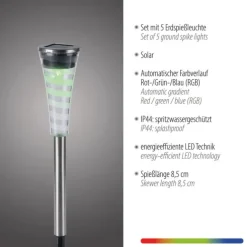 LED Erdspießleuchte Set Farbverlauf spritzwassergeschützt Solar
