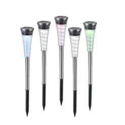 LED Erdspießleuchte Set Farbverlauf spritzwassergeschützt Solar