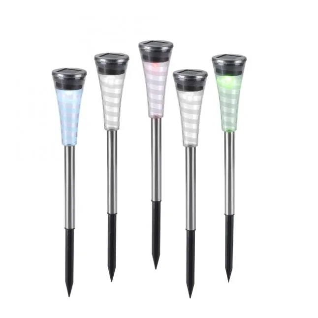 LED Erdspießleuchte Set Farbverlauf spritzwassergeschützt Solar