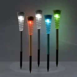 LED Erdspießleuchte Set Farbverlauf spritzwassergeschützt Solar