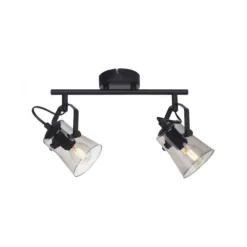 LED 2 flammige Deckenlampe und Wandlampe schwarz drehbar schlichtes Design