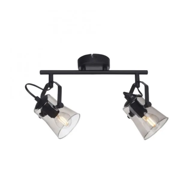 LED 2 flammige Deckenlampe und Wandlampe schwarz drehbar schlichtes Design